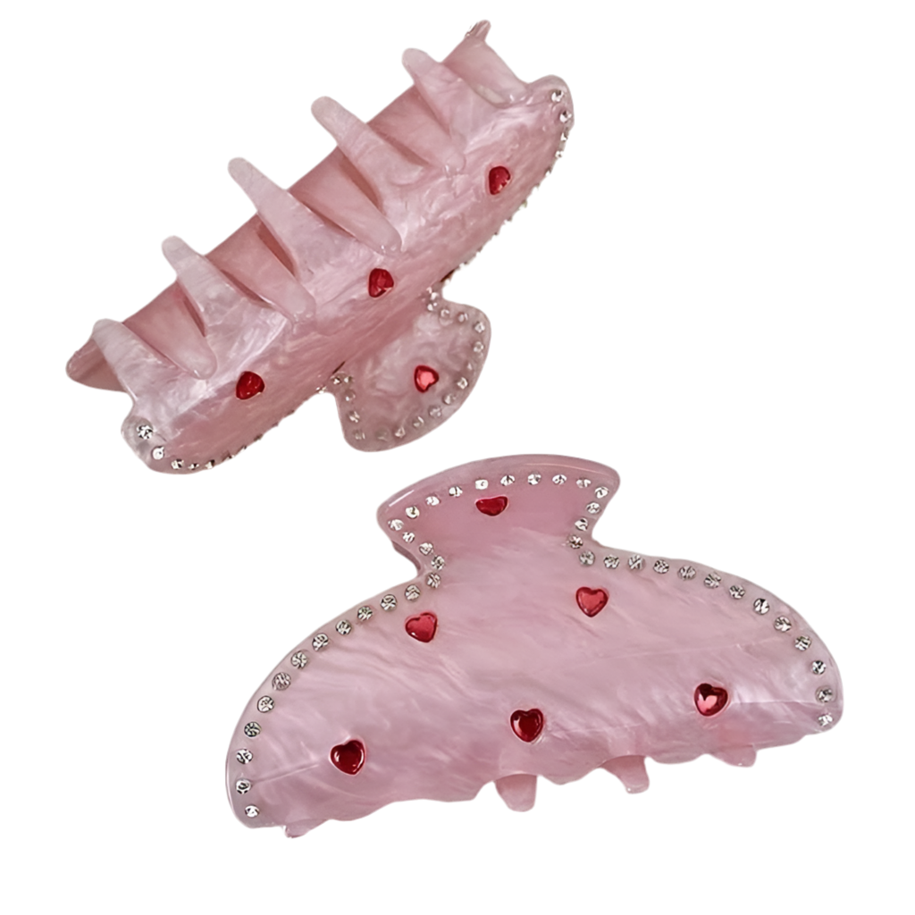 CHERRY Pink Marble Hair Clip