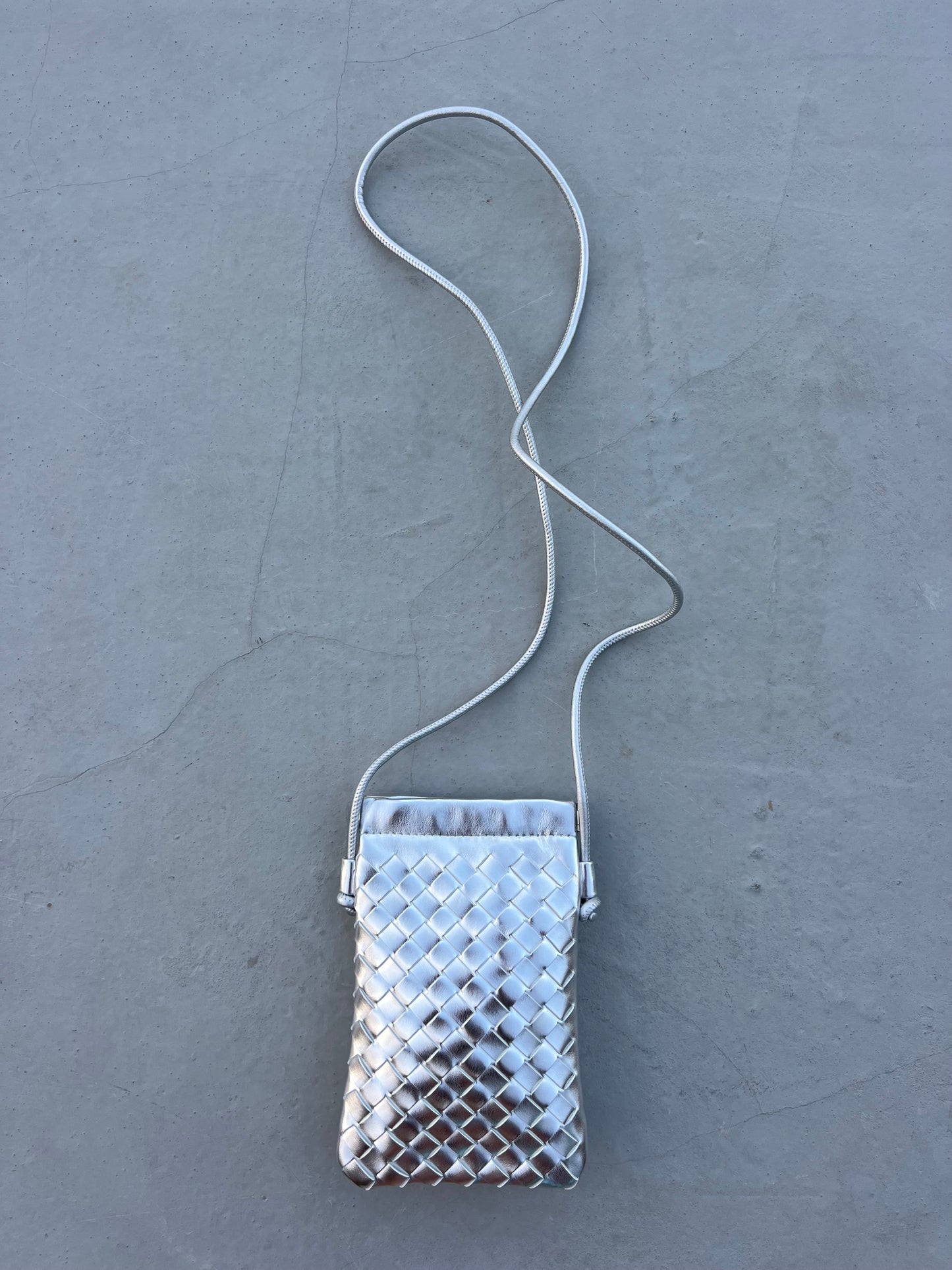 Silver Woven Mini Bag