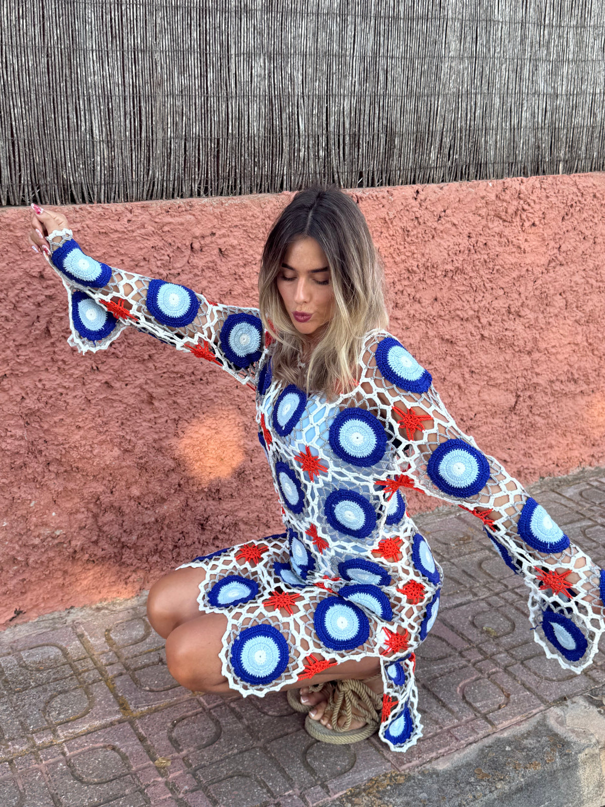 Mykonos Crochet Dress 