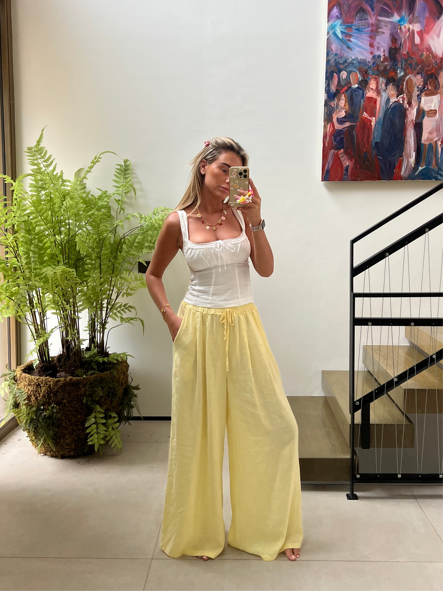 Sofia Linen Trousers -Buttermilk