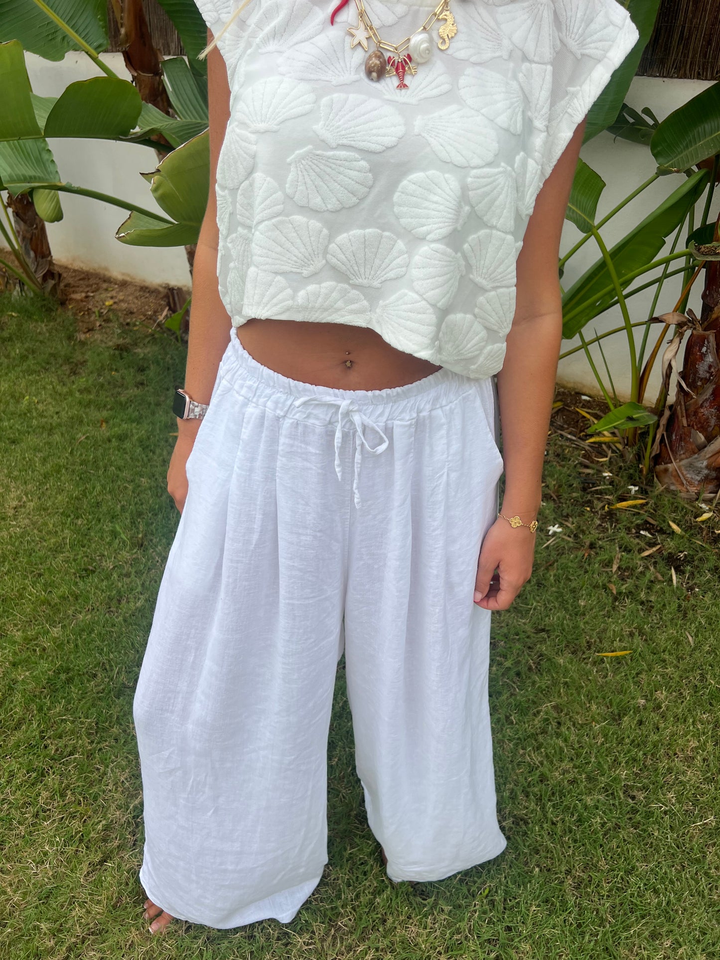 Sofia Linen Trousers -White