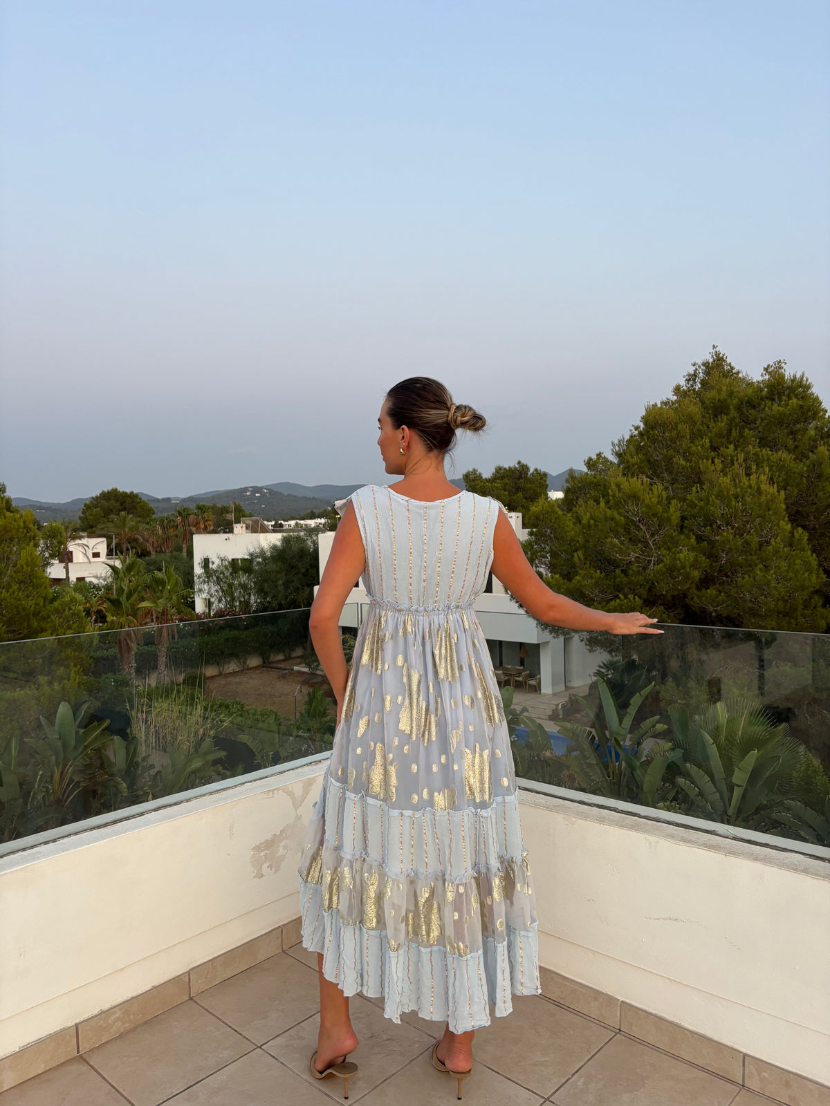 Golden Tide Dress in Sky Blue
