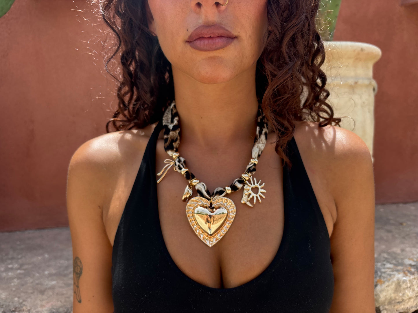 Leopard Love Ribbon Necklace