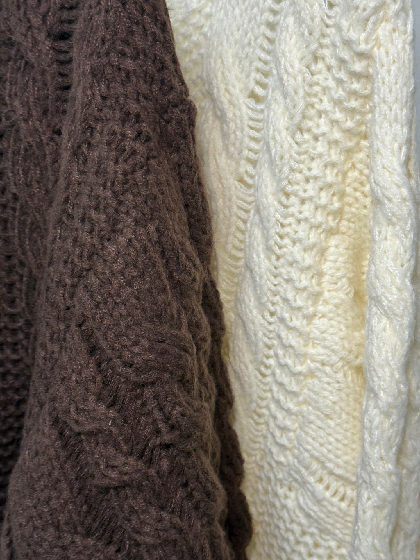 CLOUD CHUNKY CABLE KNIT SWEATER IN COFFEE
