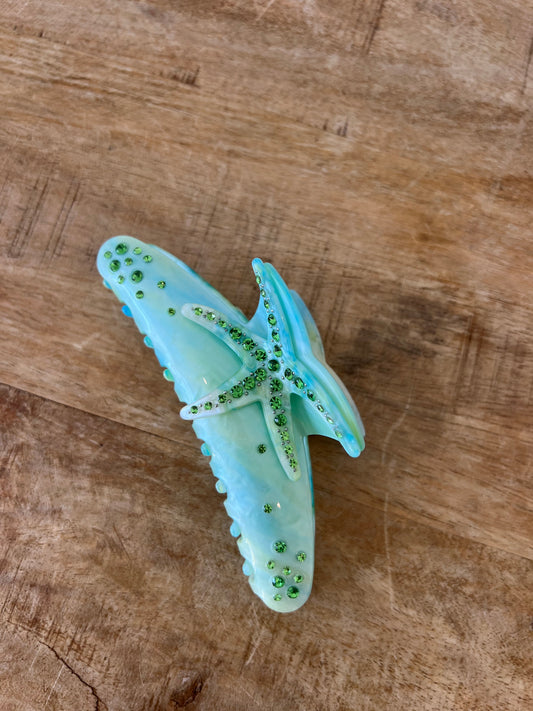 Thora Hair Clip -Blue & Green