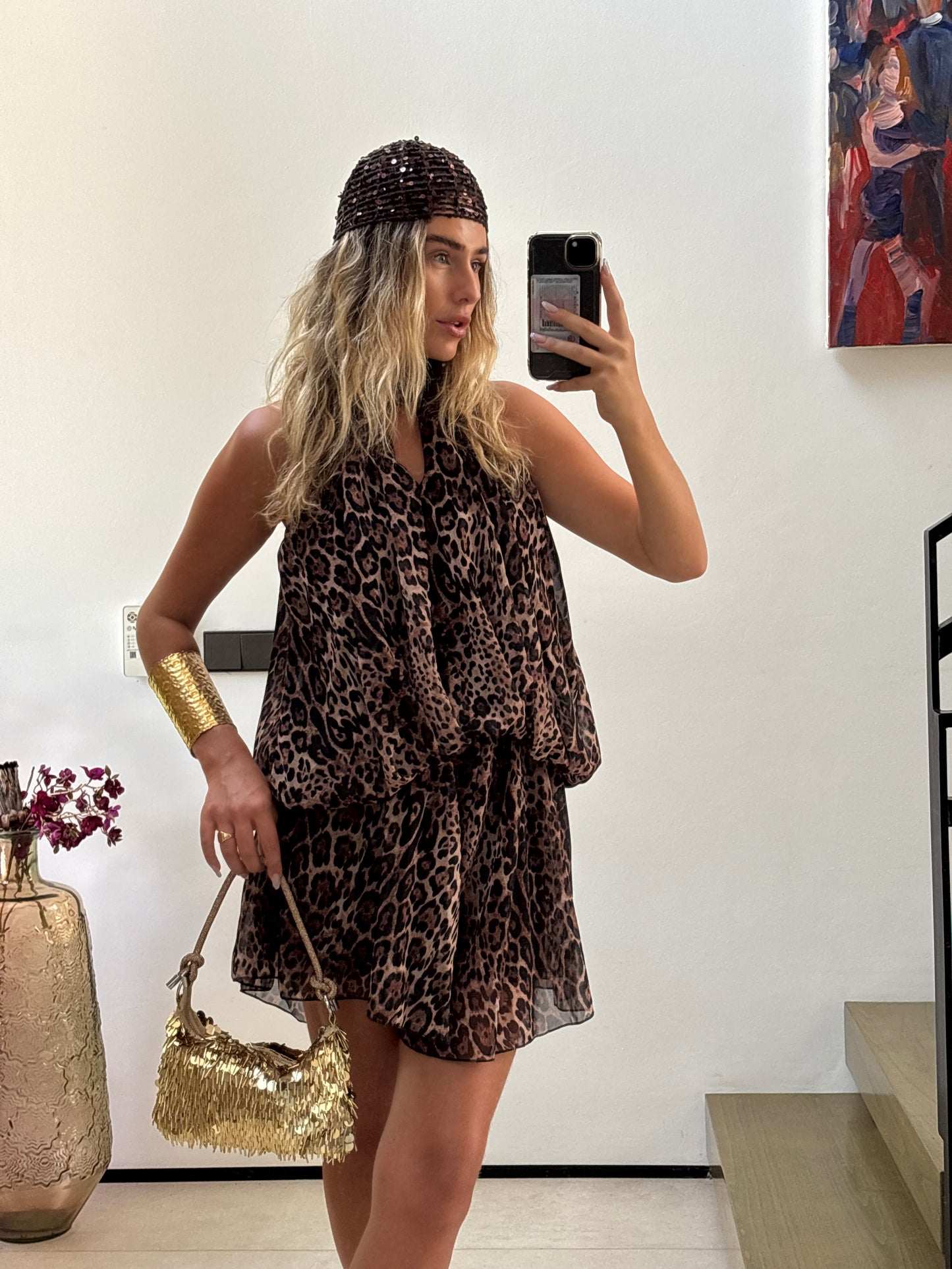 Mocha Sequin Bonnet