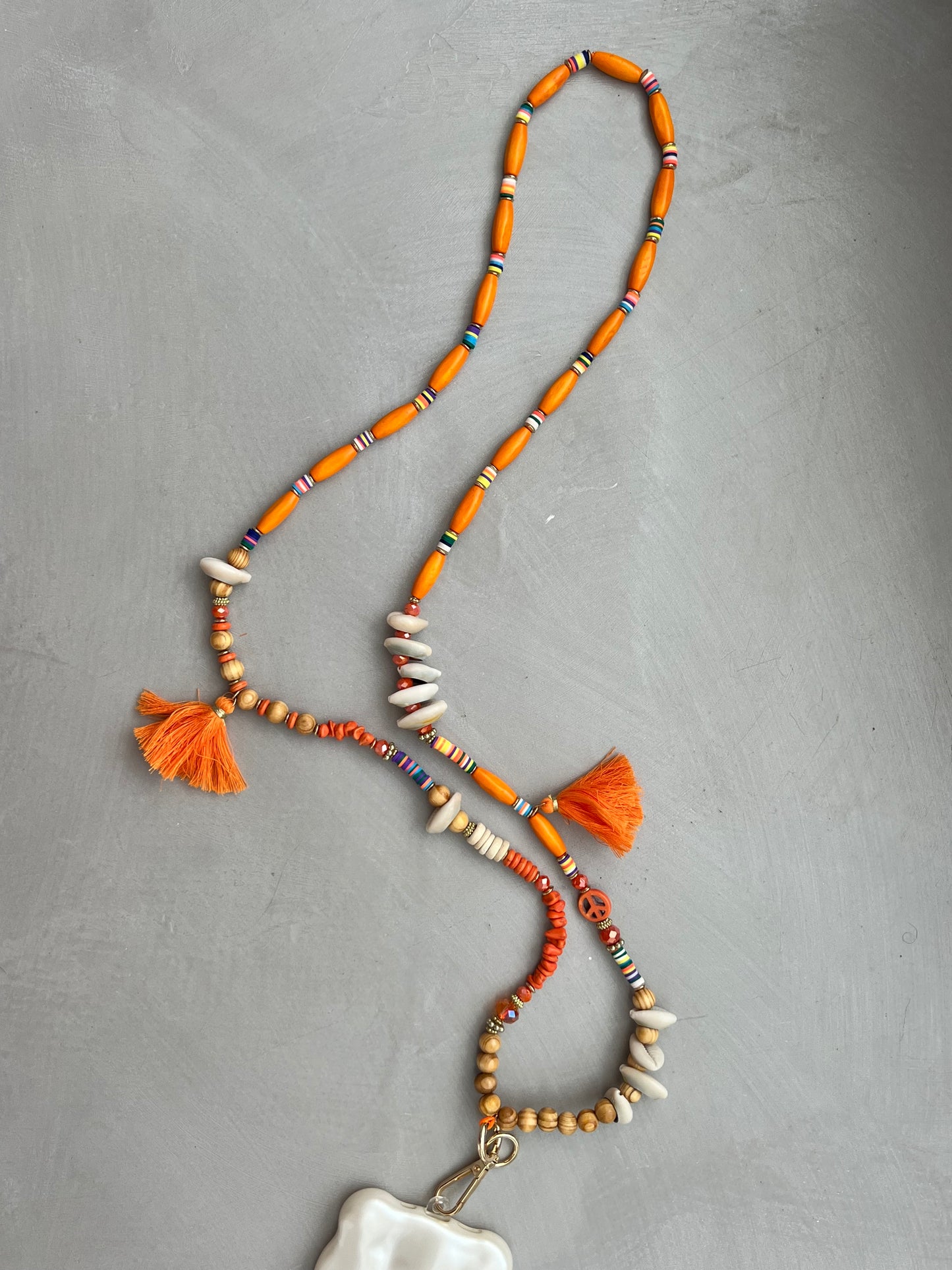 Guardian Angel Phone Chain -Tangerine