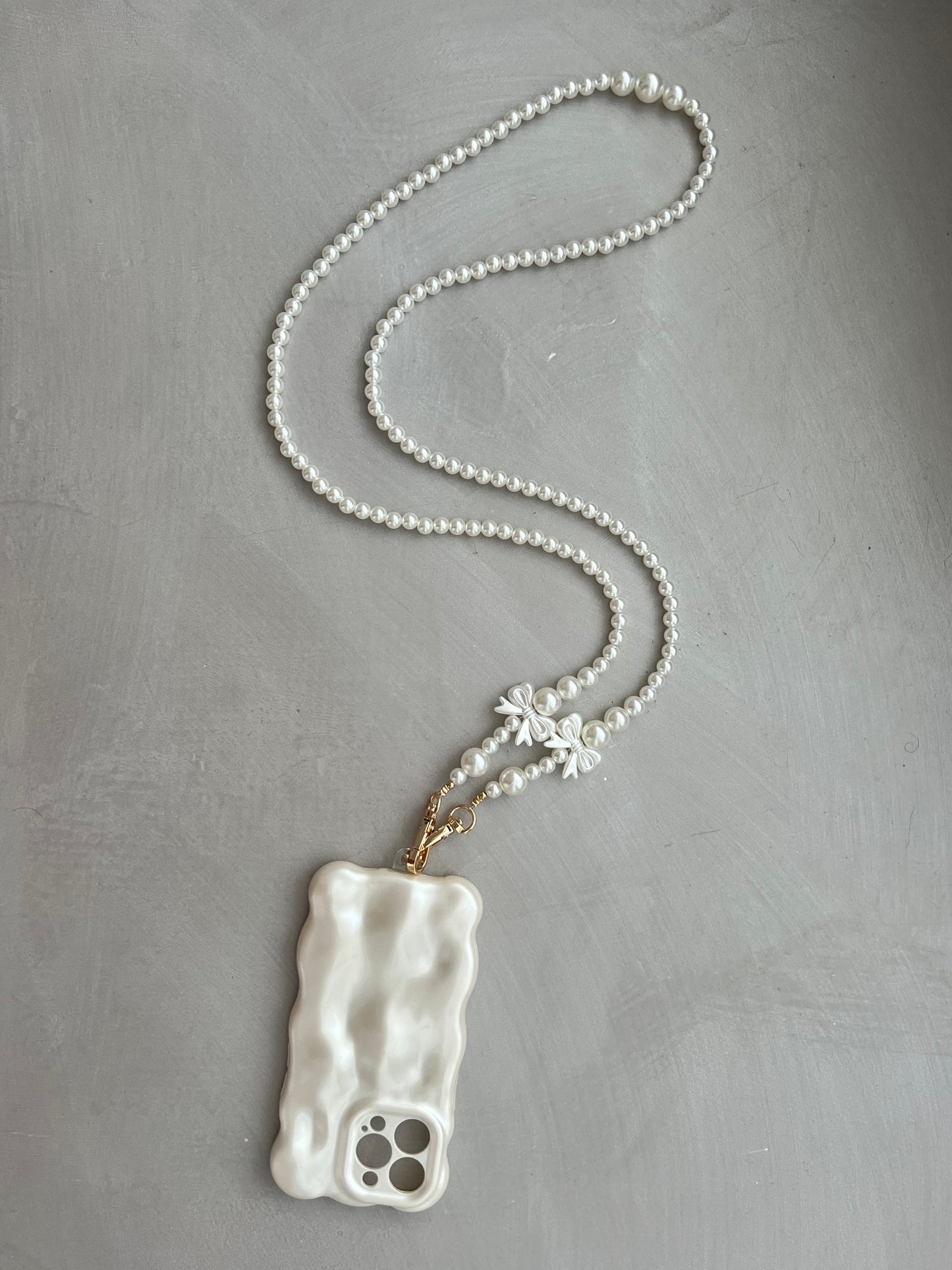 Guardian Angel Phone Chain -Pearl