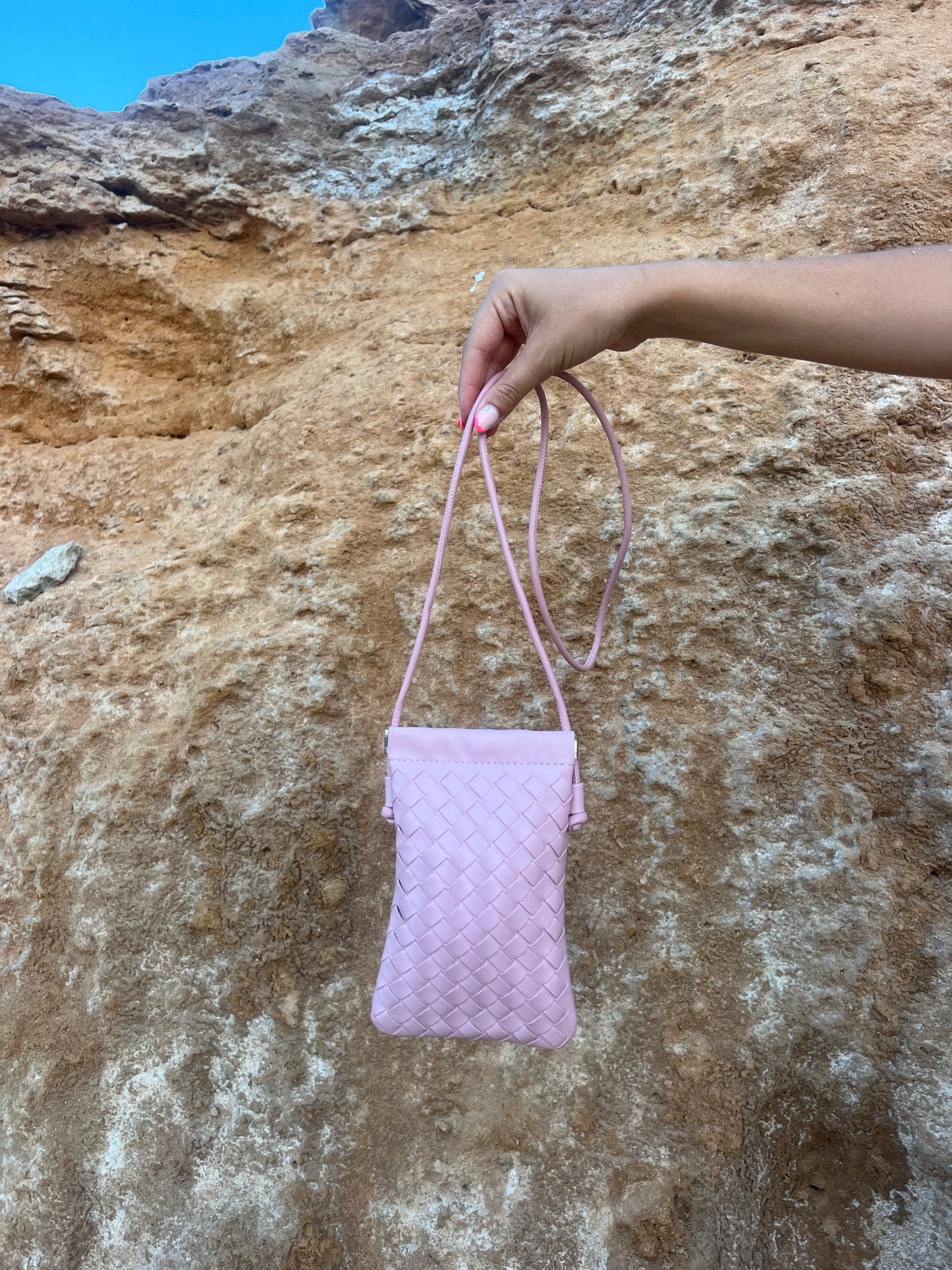 Pink Woven Mini Bag