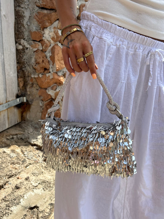 Silver Disco Bag