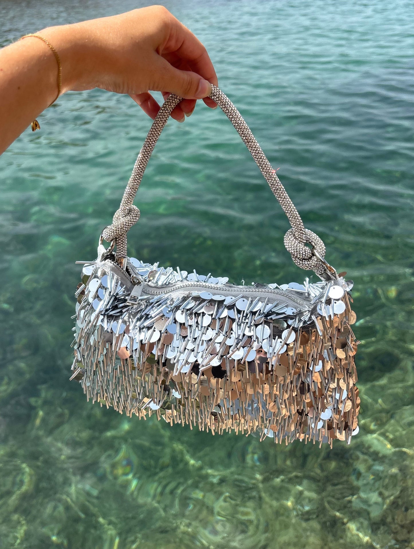 Silver Disco Bag