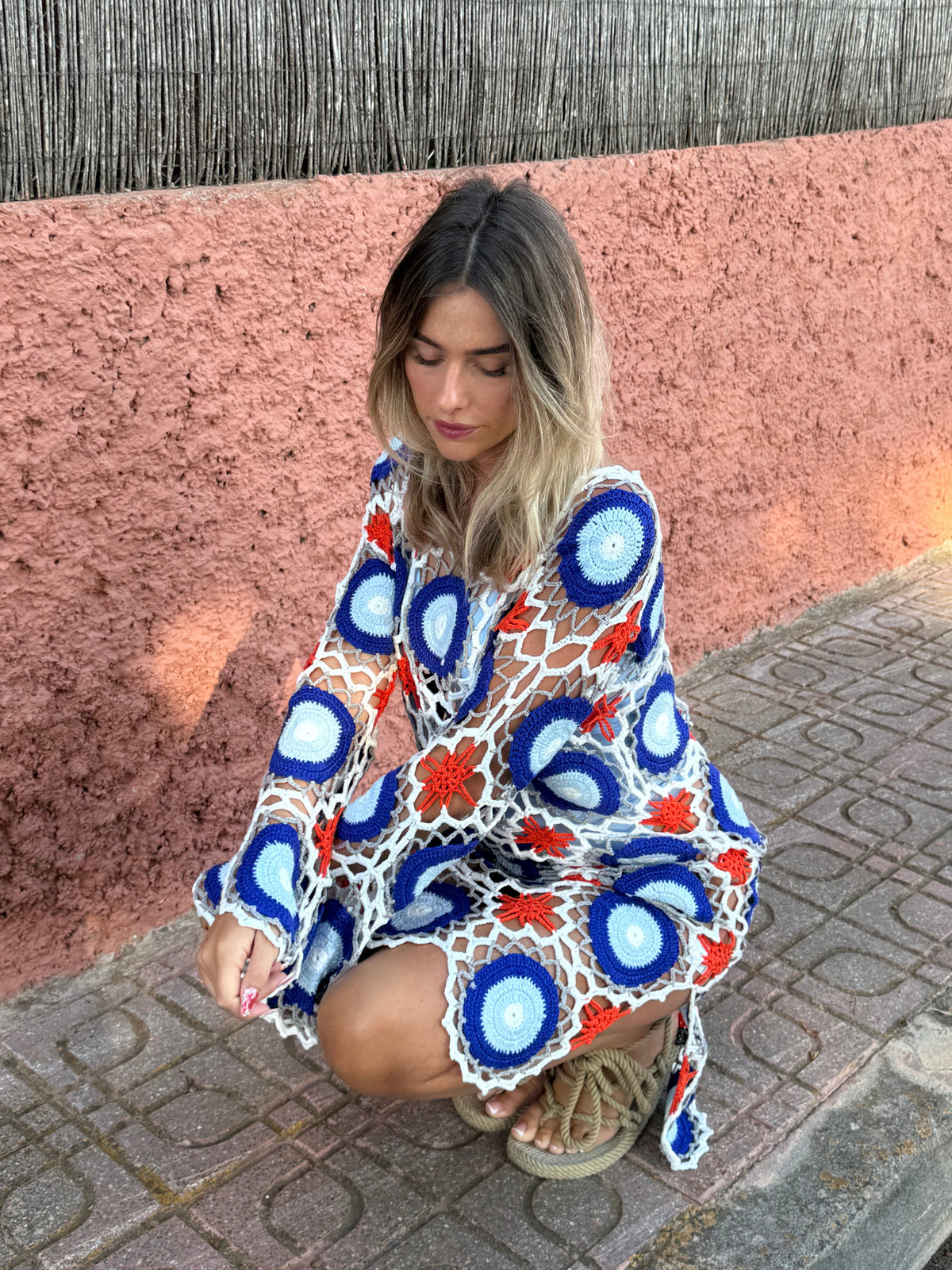 Mykonos Crochet Dress ￼