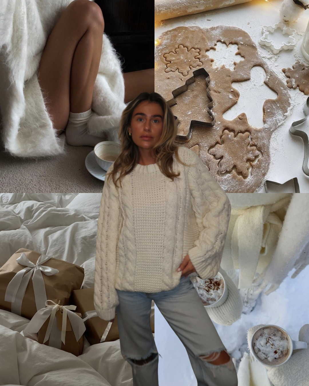 CLOUD CHUNKY CABLE KNIT SWEATER IN VANILLA