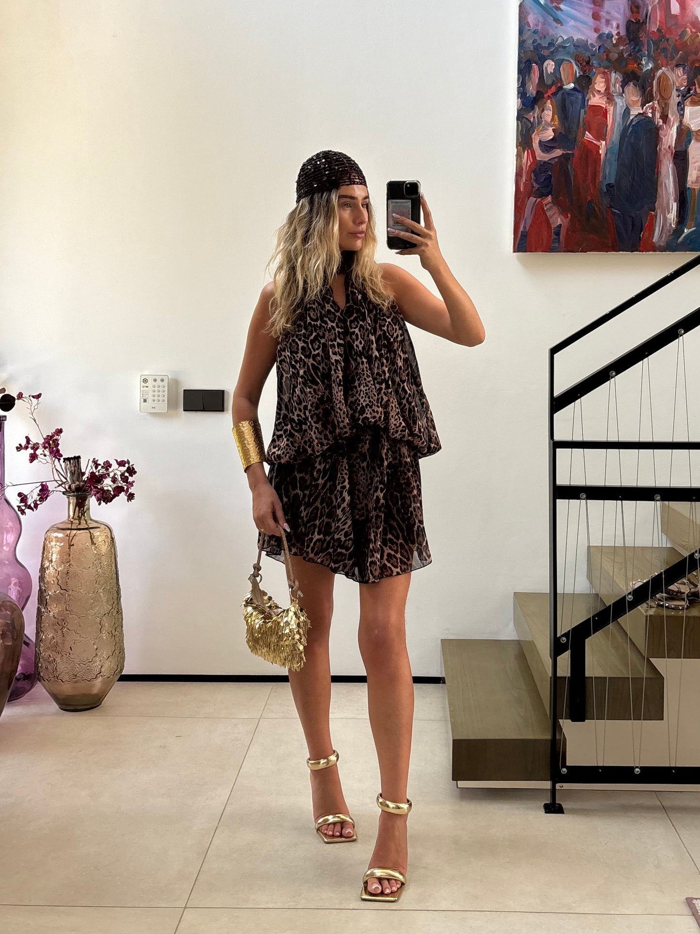 Lio Leopard playsuit