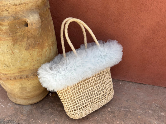 Blue Tulle Beach Bag