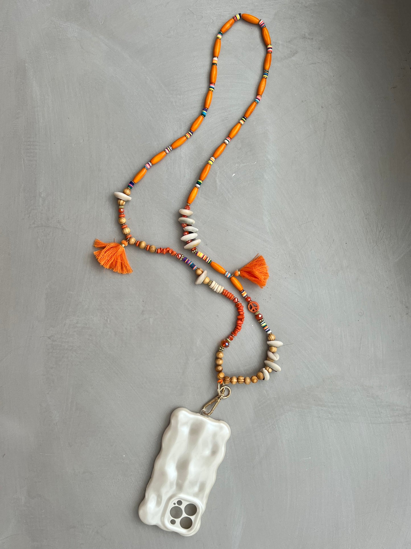 Guardian Angel Phone Chain -Tangerine