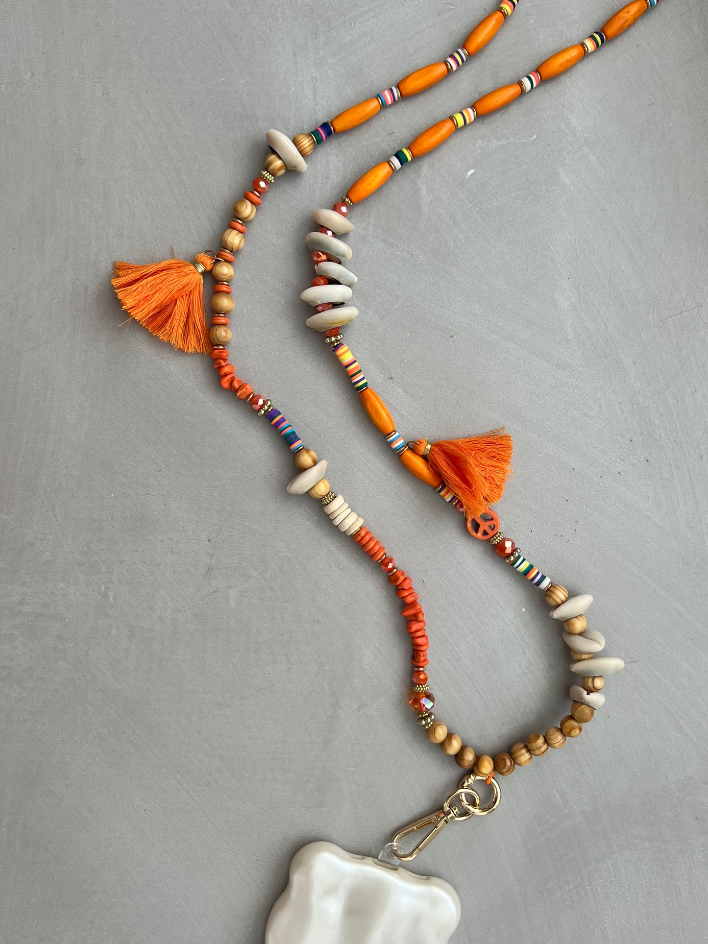 Guardian Angel Phone Chain -Tangerine