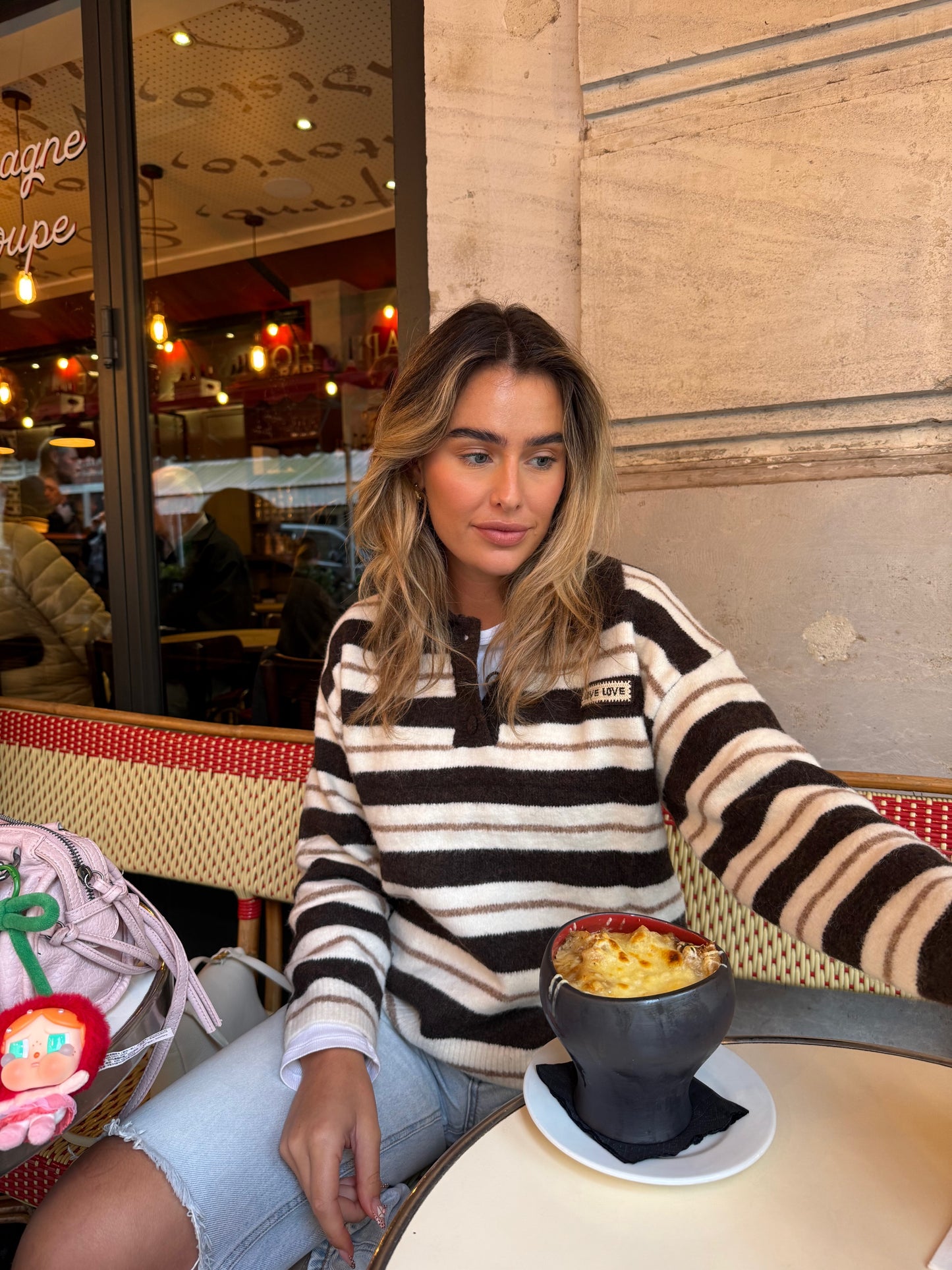 PARISIENNE KNIT IN CREAM AND CINNAMON