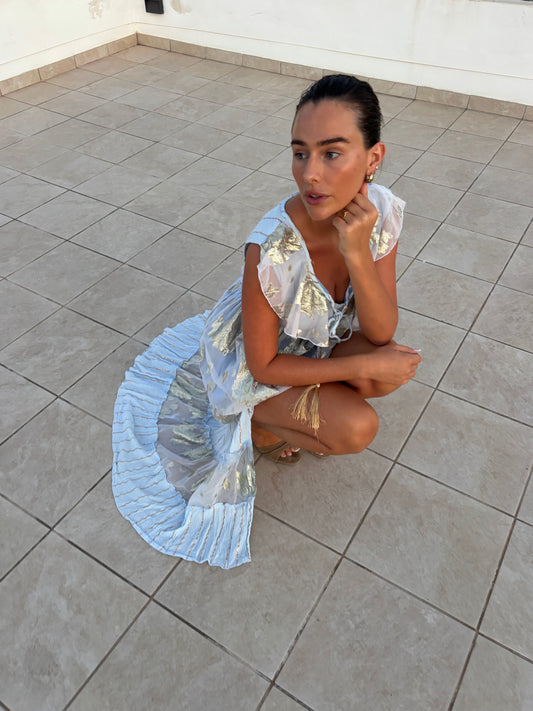 Golden Tide Dress in Sky Blue