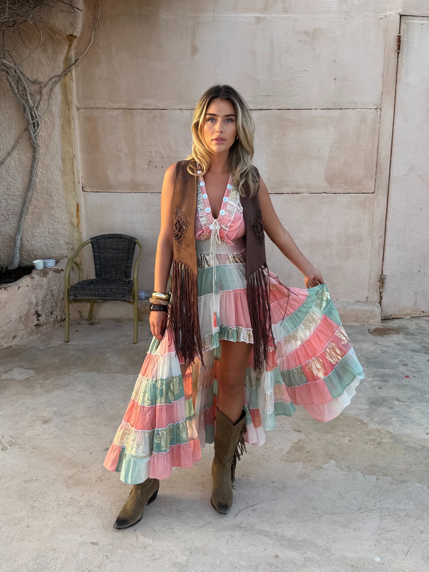 Peach Paloma Boho Dress