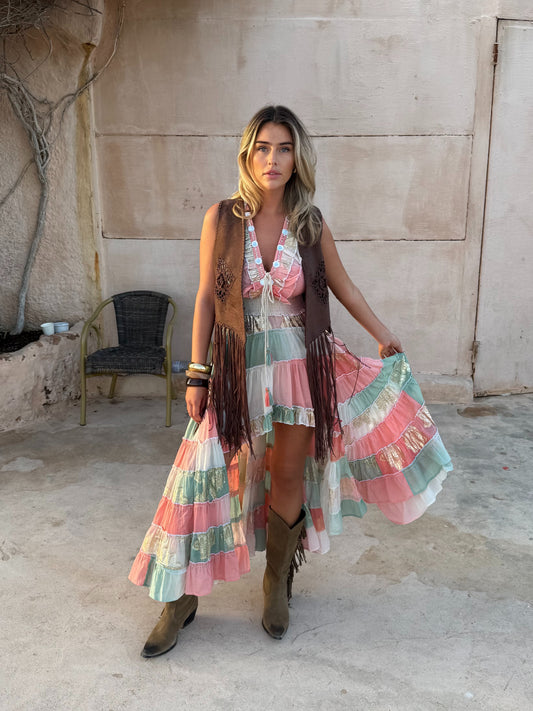 Peach Paloma Boho Dress