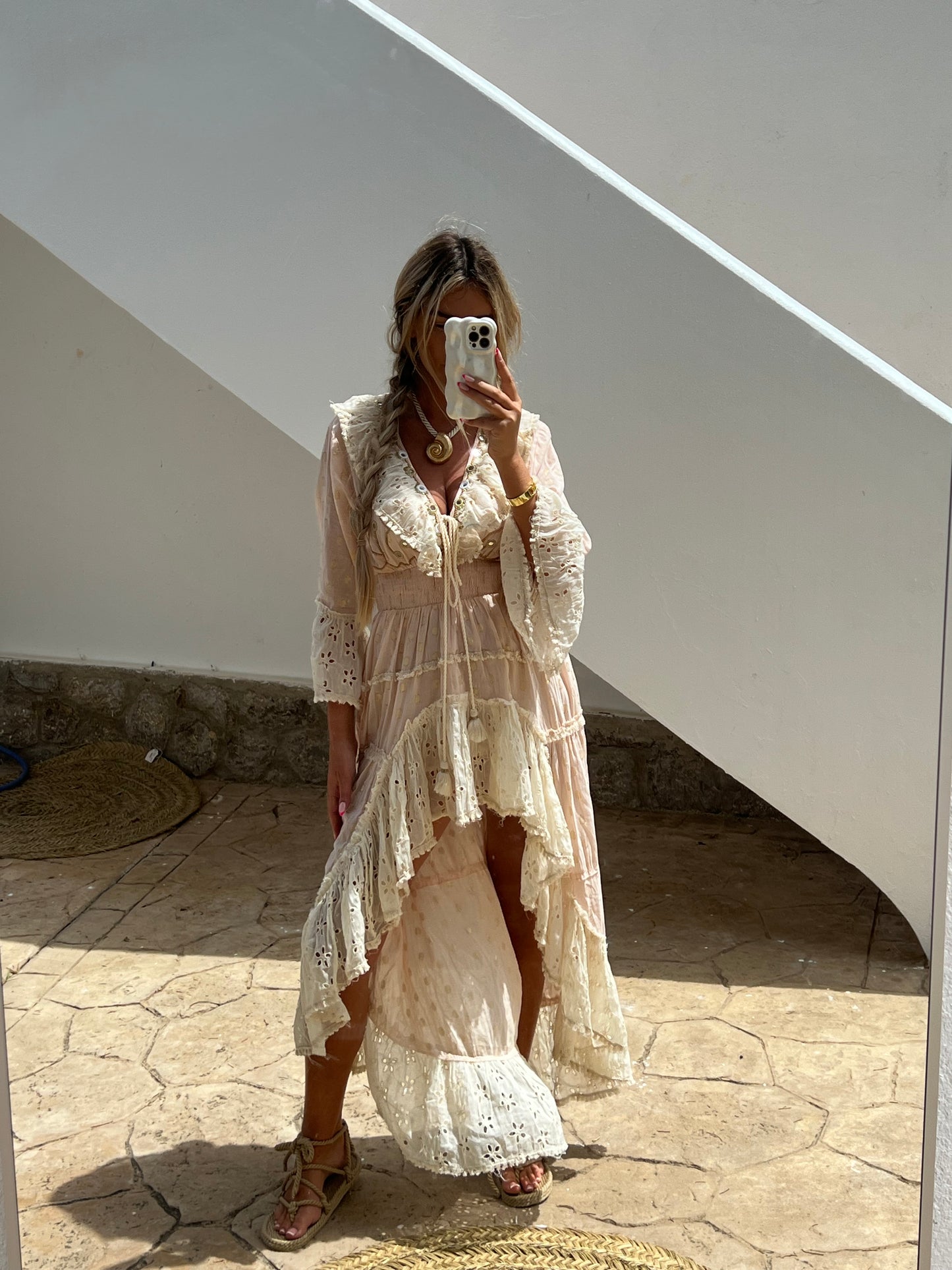 EIVISSA Boho Dress -Baby Pink