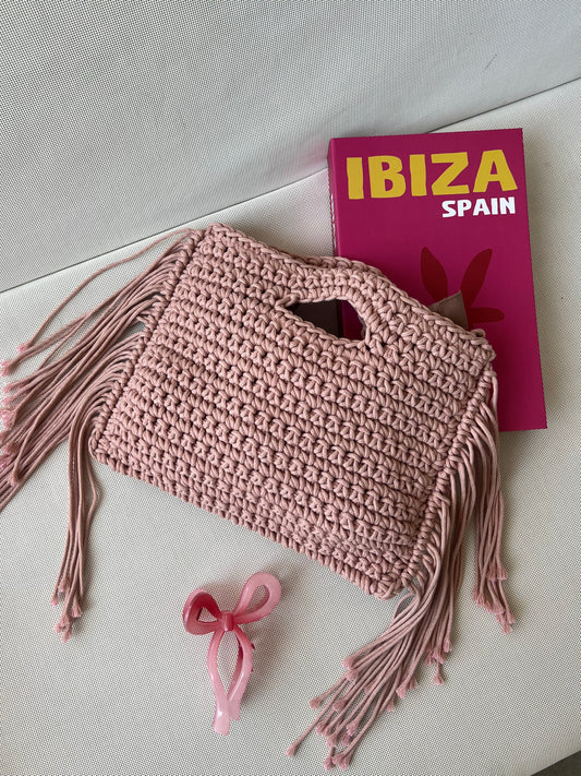 ST.JORDI Crochet Tassel Bag -Rose