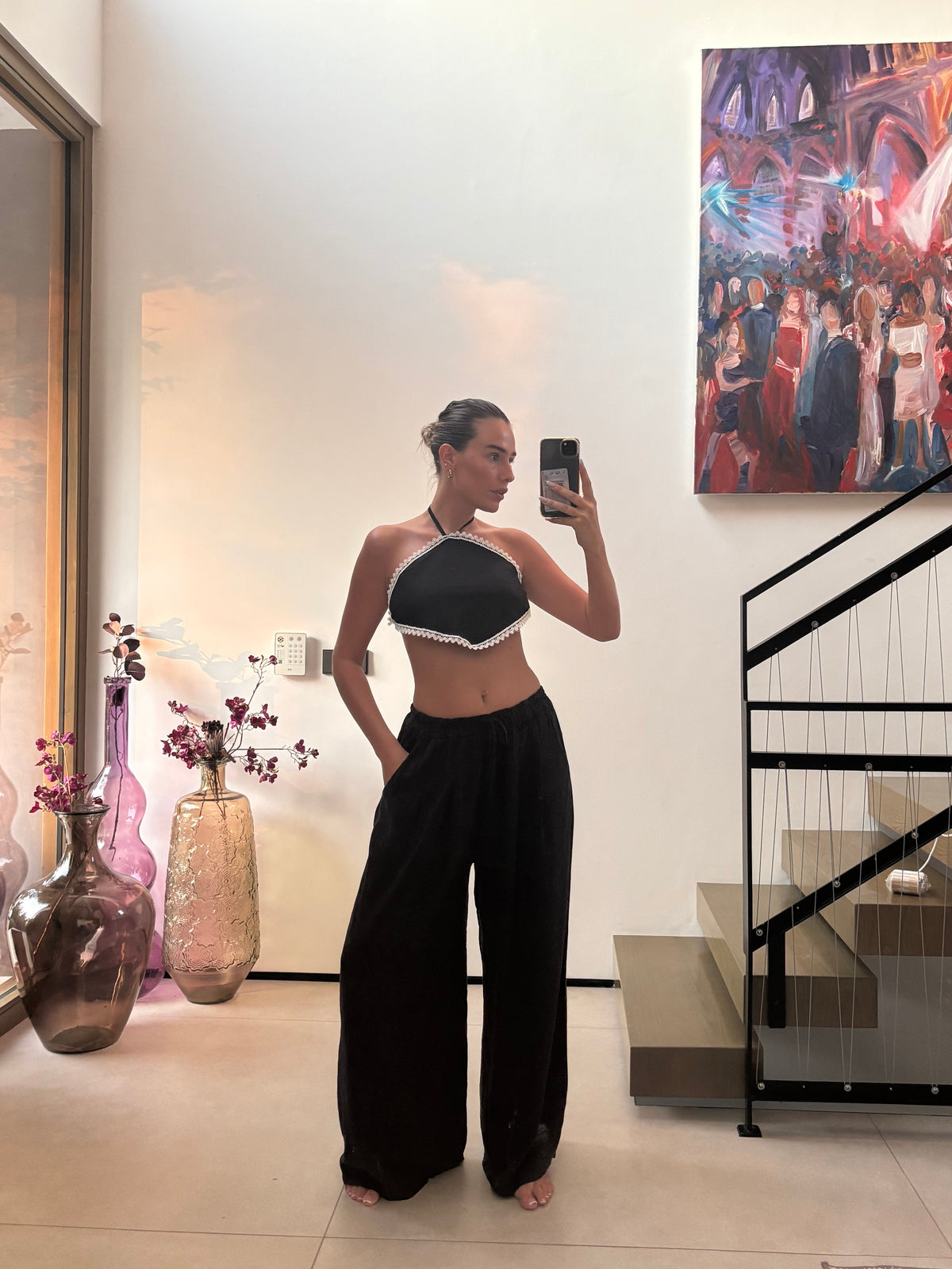 Sofia Linen Trousers -Black