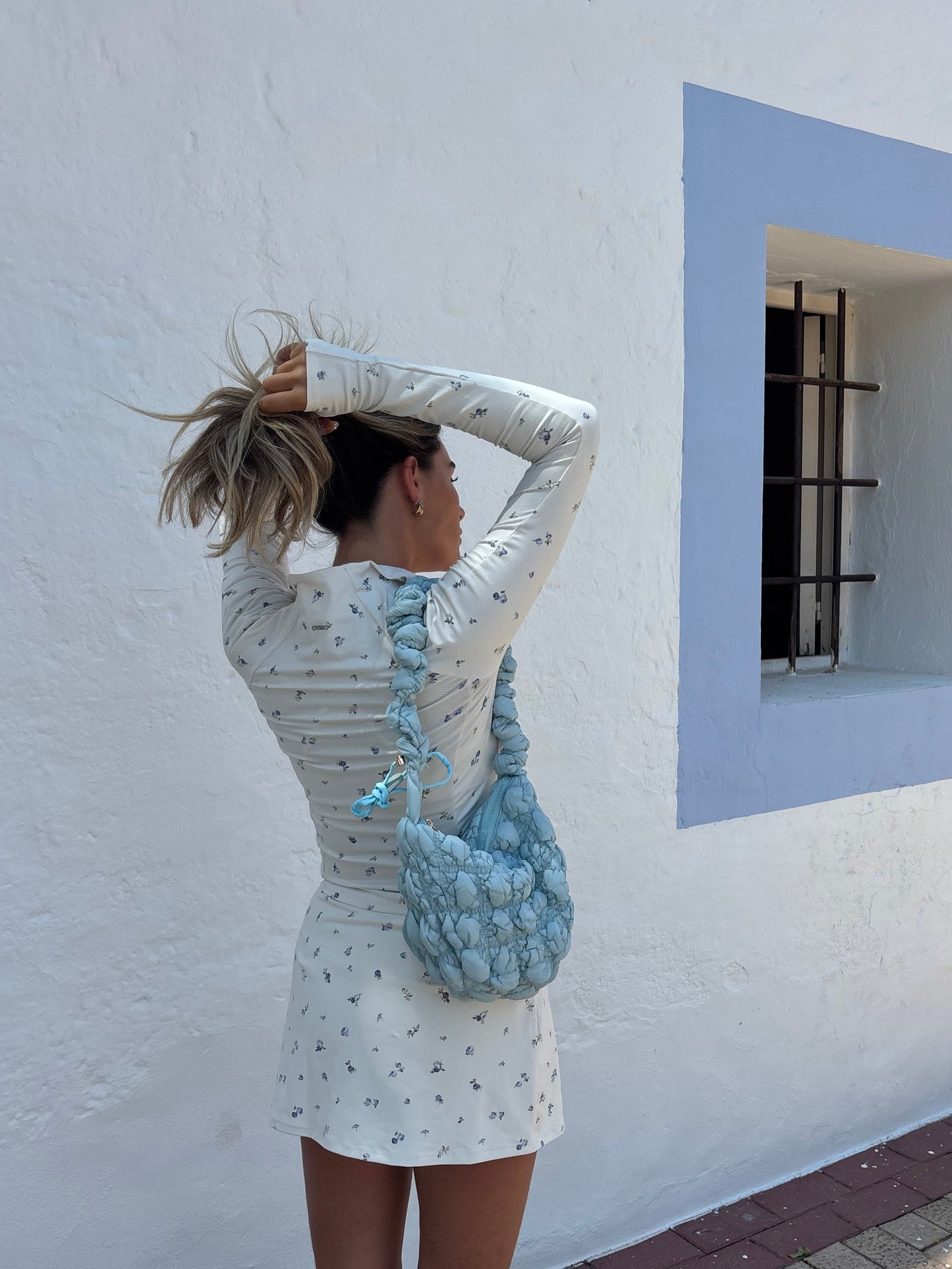 Elle Quilted Bag Aqua