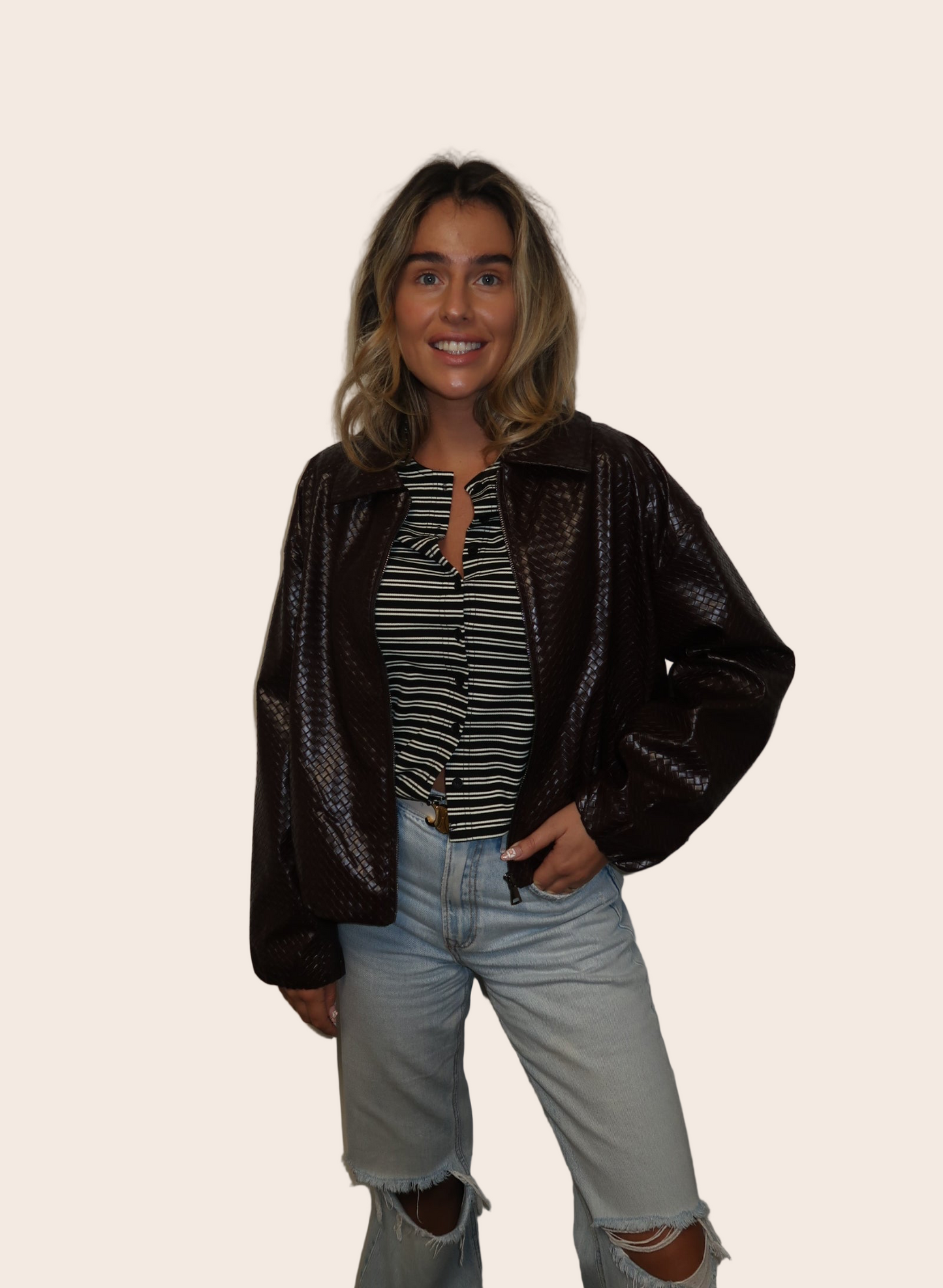 RIVIERA BUTTON-THROUGH TOP IN ESPRESSO