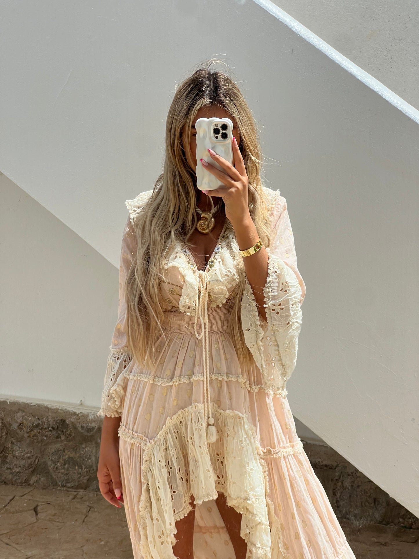 EIVISSA Boho Dress -Baby Pink