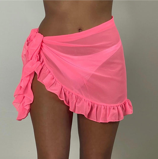 Hot Pink Frill Sarong