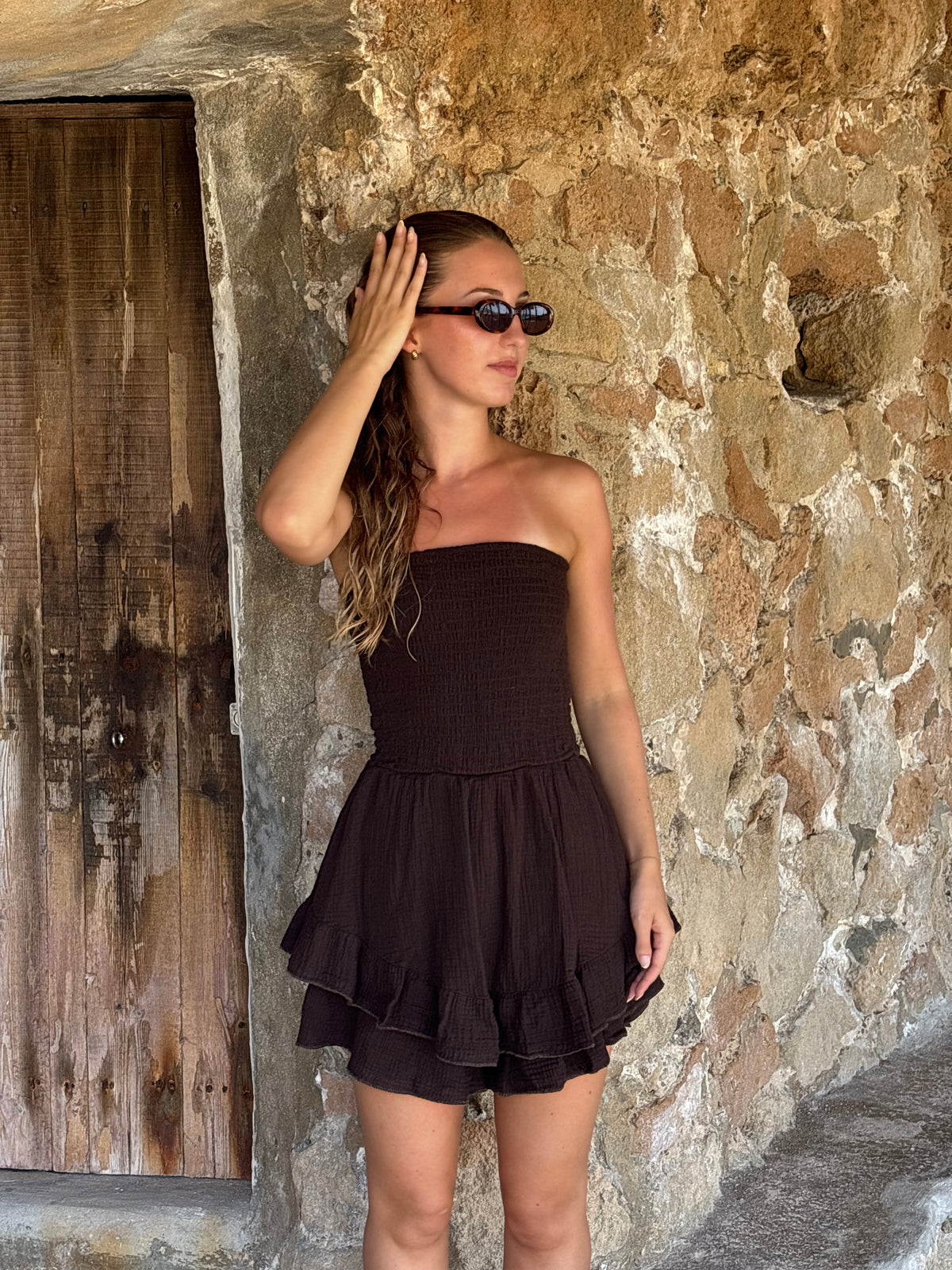 CALA Playsuit in Chocolate
